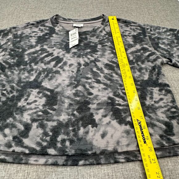 NEW! Jenni Intimates Soft PJ Top Swirl Tie Dye Grey Short Sleeve Small Relaxed F - Picture 3 of 10
